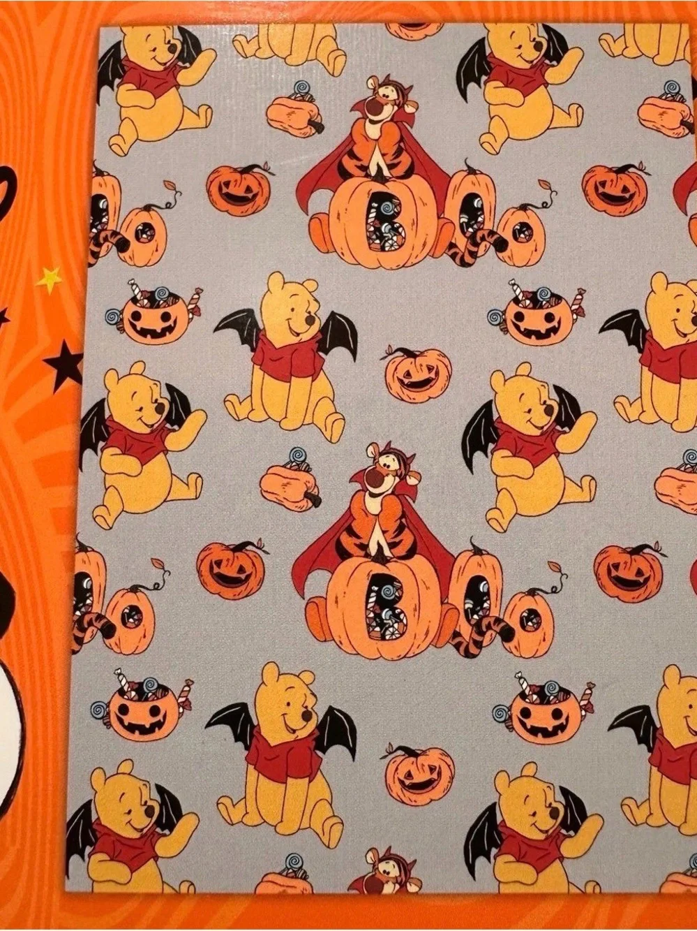 Disney Winnie the Pooh Gray, Yellow & Orange Halloween Throw Blanket
